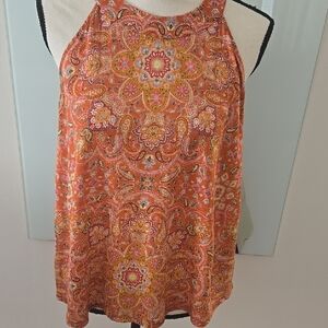 Joie Pink and Orange Sleeveless Tank Top